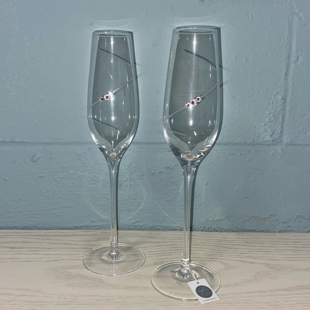 Swarovski Crystal Champagne Flute set NWT